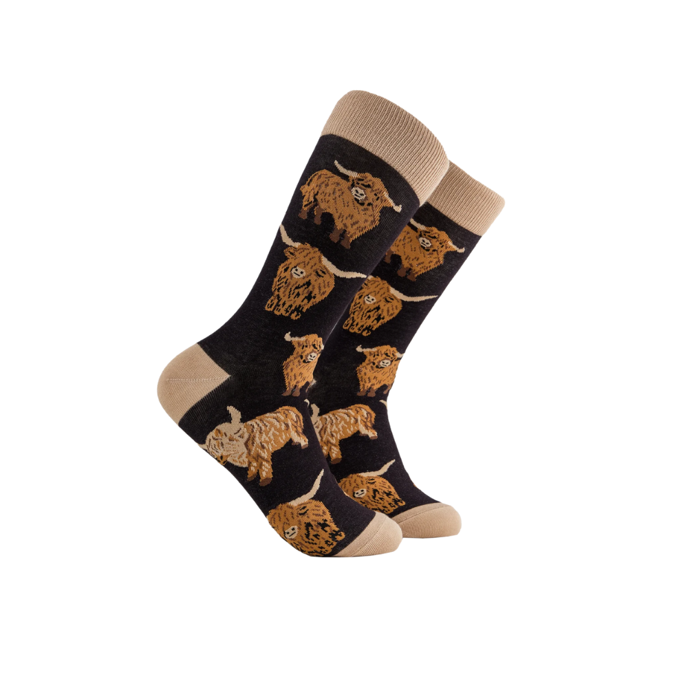 Hairy Coo Socks Black