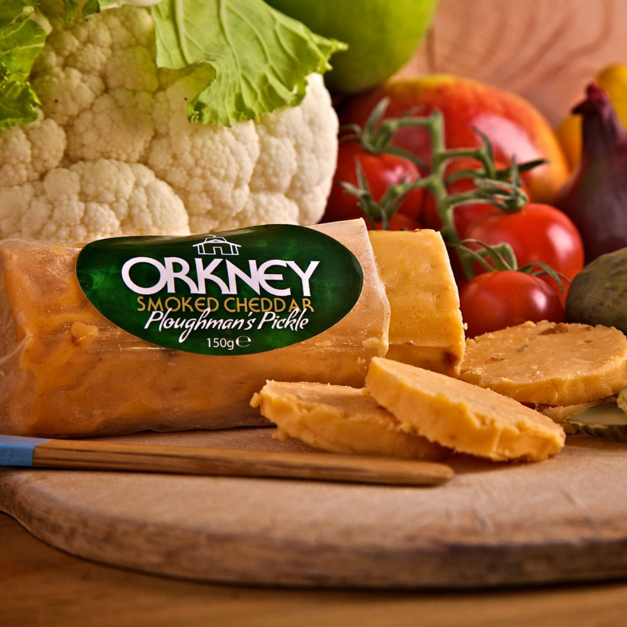 Orkney Smoked Cheddar with Ploughman's Pickle