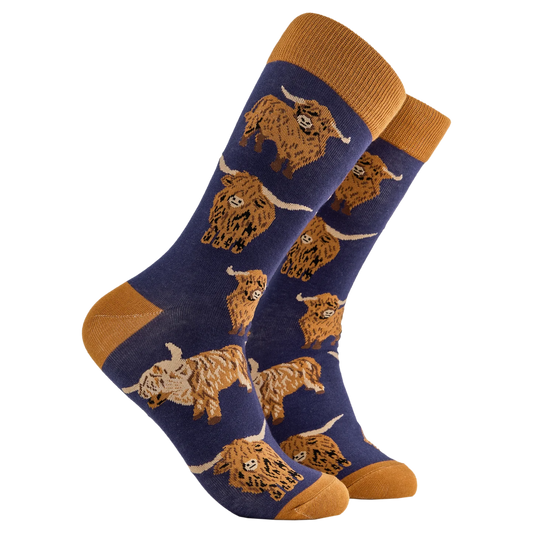 Hairy Coo Socks Dark Blue