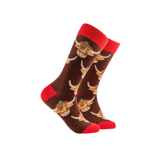 Hairy Coo Socks Red
